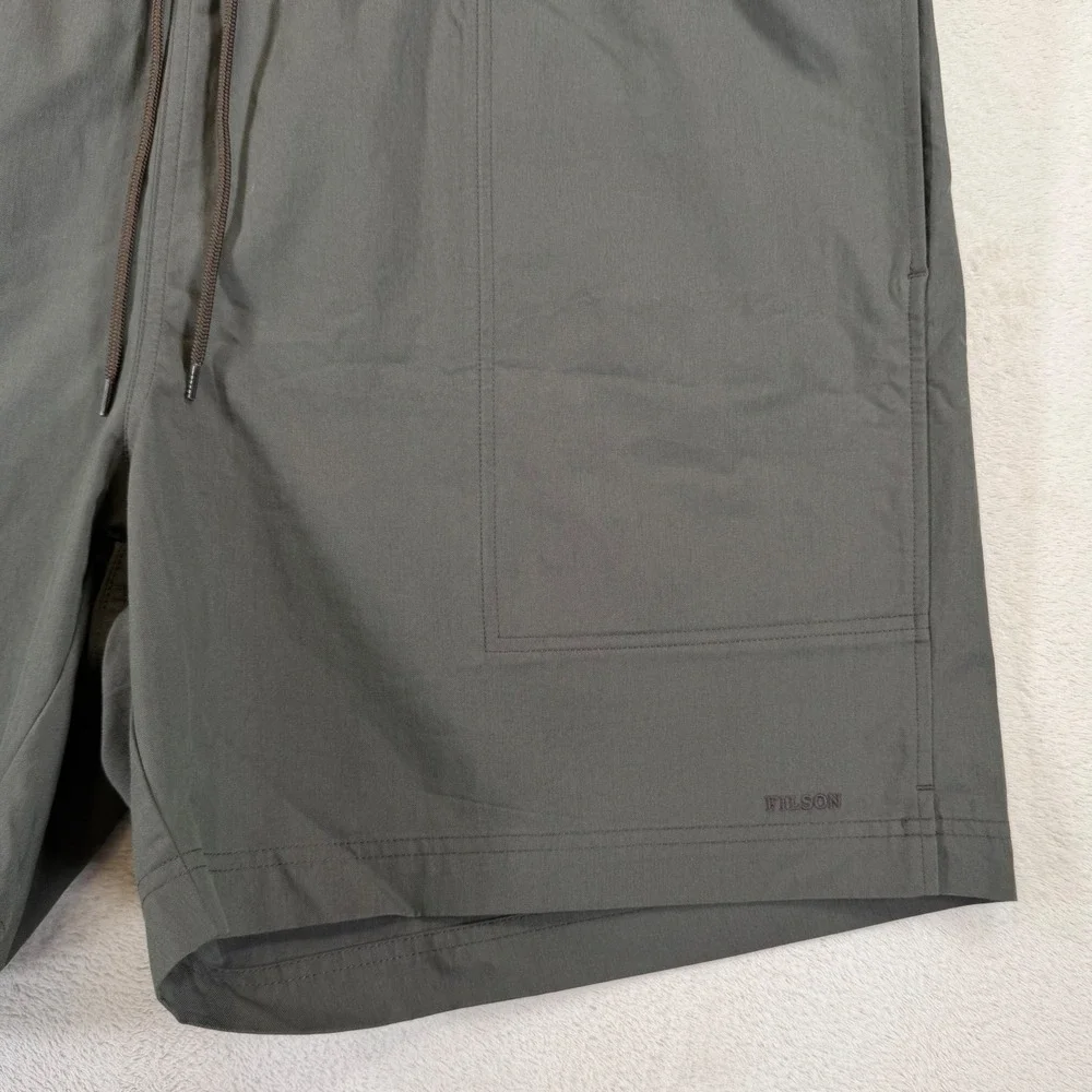 Filson Men's XXL Charcoal Cotton Nylon Outdoor Hiking Shorts Drawstring Fishing